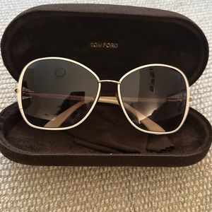 Tom Ford white rimmed sunglasses
